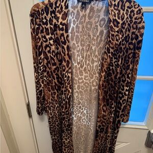 Leopard Print Long Cardigan